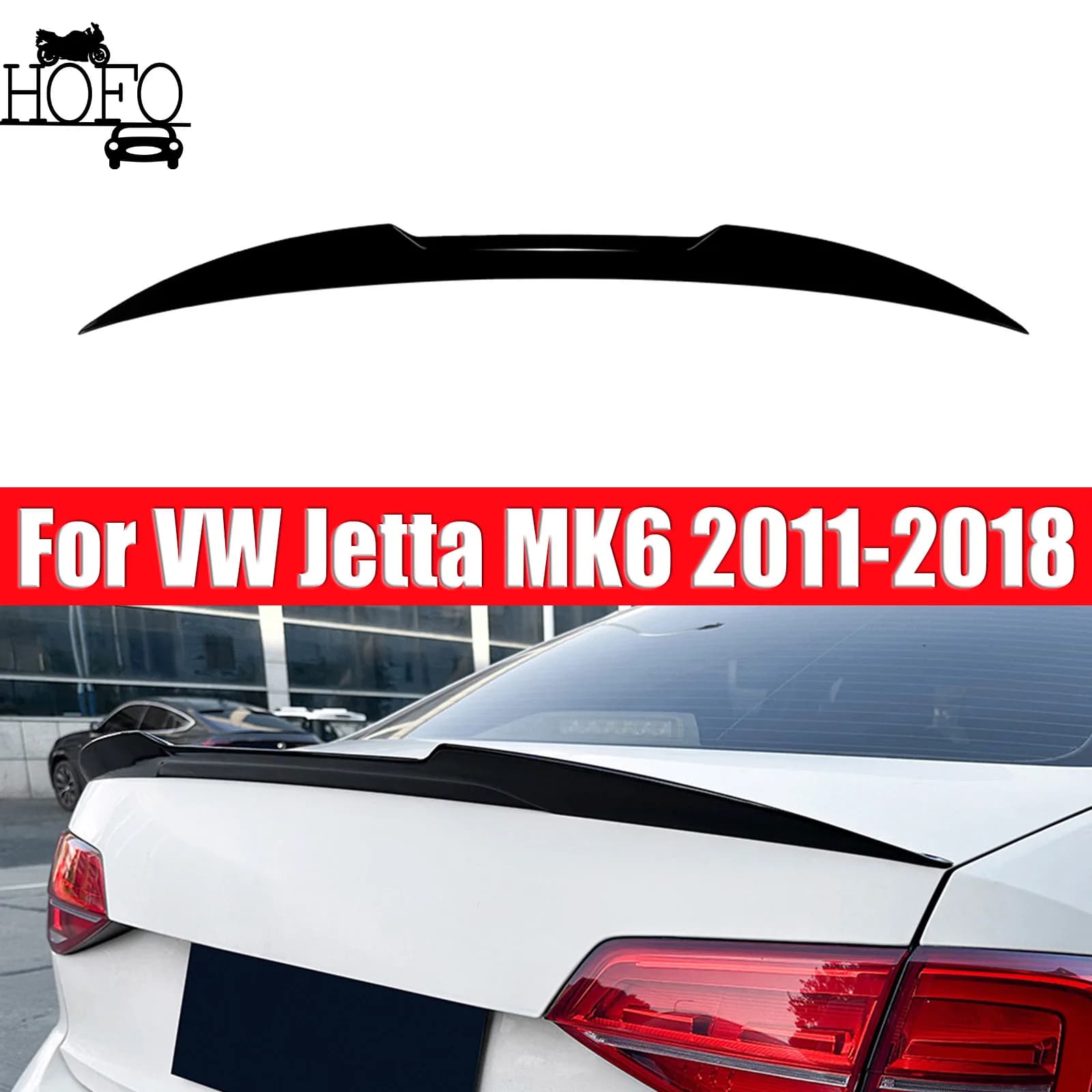 Rear Roof Trunk Spoiler Tail Wings Car Fixed Wind For VW Jetta MK6 2011-2018