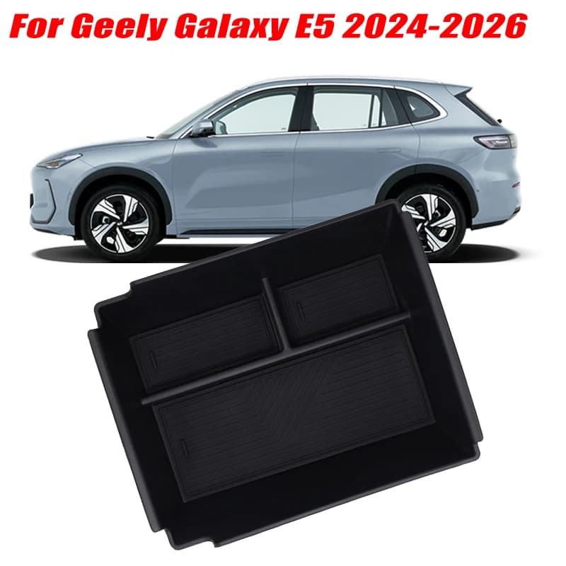 For Geely Galaxy E5 2024-2026 Model Armrest Storage Box ABS Central Organozer Tray Stowing Tidying Car Accessories