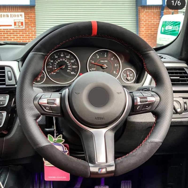 Customized Car Steering Wheel Cover Suede Braid For BMW F87 M2 F80 M3 F82 M4 M5 F12 F13 M6 F85 X5 M F86 F33 X6 M F30 M Sport