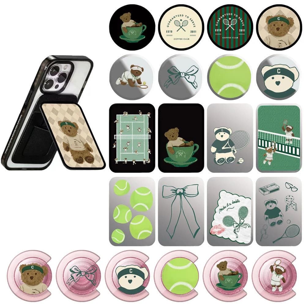 Coffee Club Magnetic Grip Card Holder Phone Stand for IPhone Holder Mount Support for Galaxy Phone Accessories