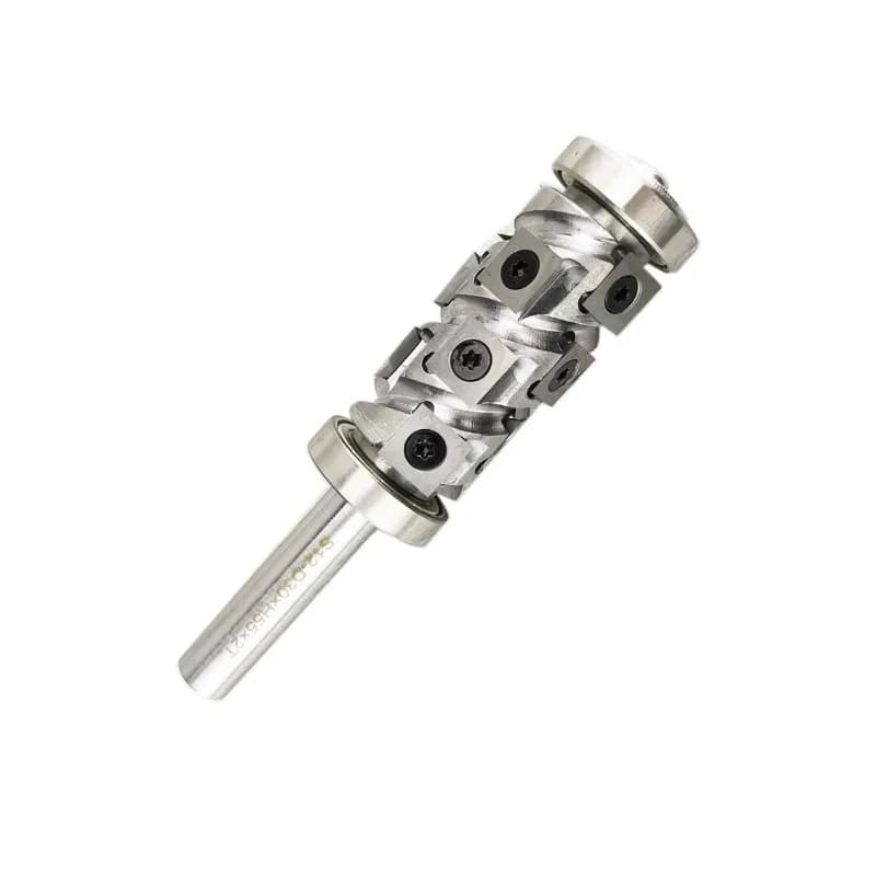 Mini spiral end mill head for numerical control router bits for trimming wood with 6903 bearings