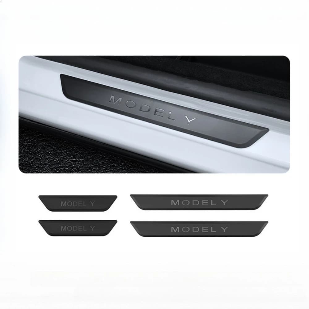For Tesla Model Y Juniper 2025-2026 Front Rear Door Pedal Guard Protector Door Sill Anti-Scratch Welcome Pedal Strip