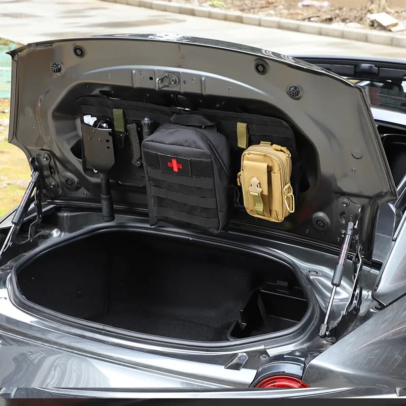 For Mazda MX-5 (ND) 2016-2023 Oxford Cloth Black Car Tail Box Cover Multi-tool Hanging Pocket  Car Accessories