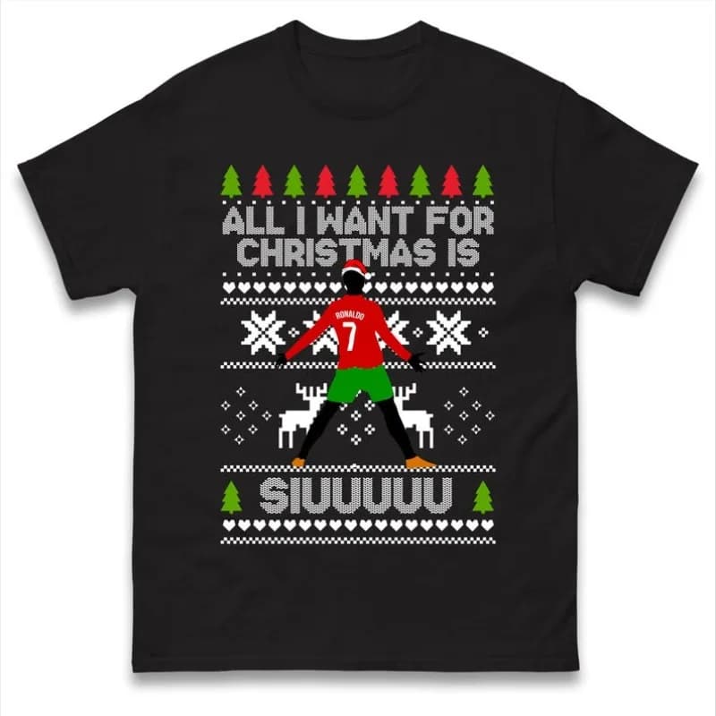 Football Fan Christmas Shirt Footballer Fans Christmas T Shirt Football T-Shirt Funny Graphic T Shirts Personalized Clothing