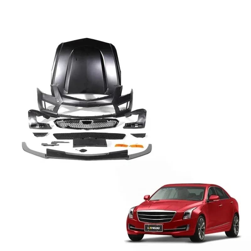 2013-2019 Car Parts PP Plastic Front Bumper Engine Hood Bodykit  ATS 2 II V Style Body Kit