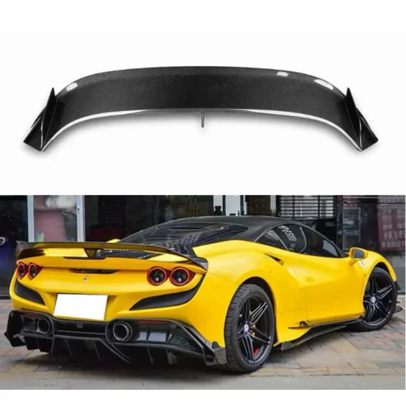 For Ferrari F8 Tributo Spider 2019 2020 2021 2022 2023 Real Carbon Fiber Car Rear Wing Trunk Lip Spoiler