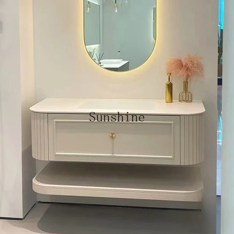 French slate bathroom cabinet combination solid wood washstand smart bathroom cabinet  FT