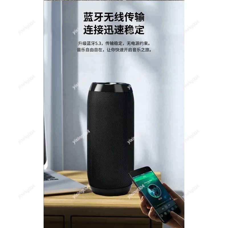 Mini Fabric Bluetooth Speaker, Portable Wireless Stereo Subwoofer with TF Card Slot