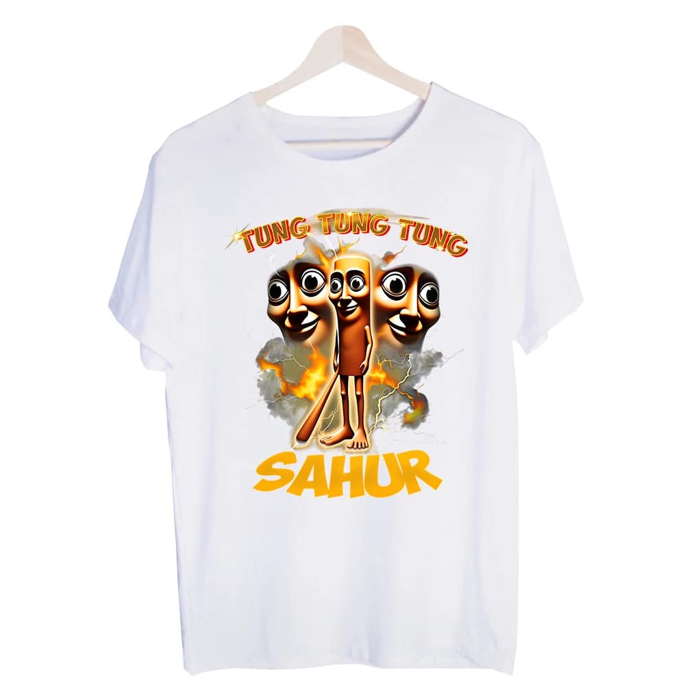 Men's Abstract Face and Flame Graphic Tee, Short Sleeve Crew Neck T-Shirt for Casual Streetwear and Daily Wear