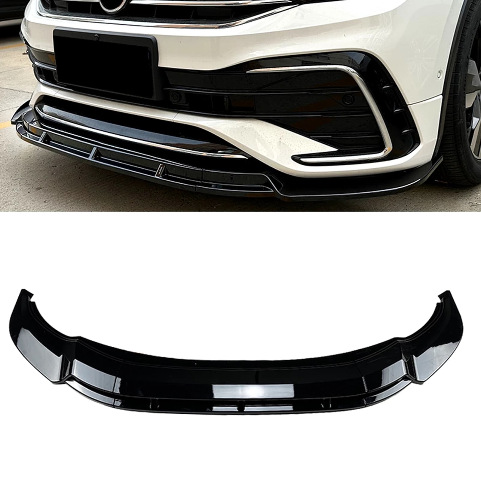 Front Bumper Spoiler Lip For Volkswagen Tiguan Rline 2021-2024 MK2 Facelift Lower Splitter Lip Body Kit