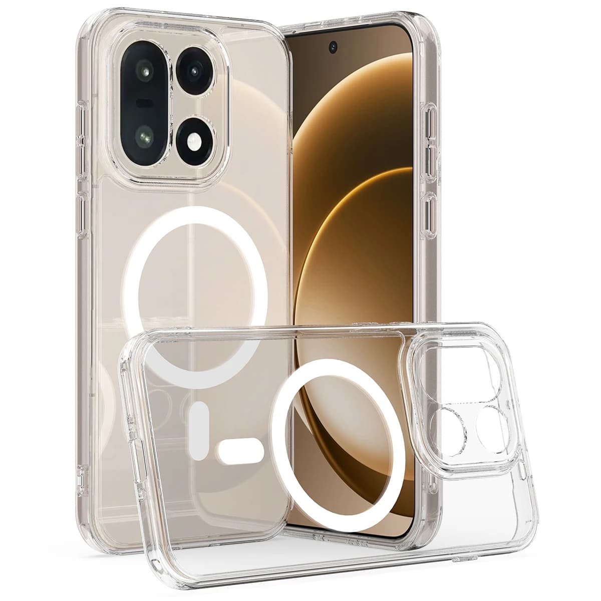 Shockproof Acrylic Clear Wireless Charging Magnetic Case for Oneplus 15 One Plus 13, Slim Magsafe Transparent Hard Phone Cover
