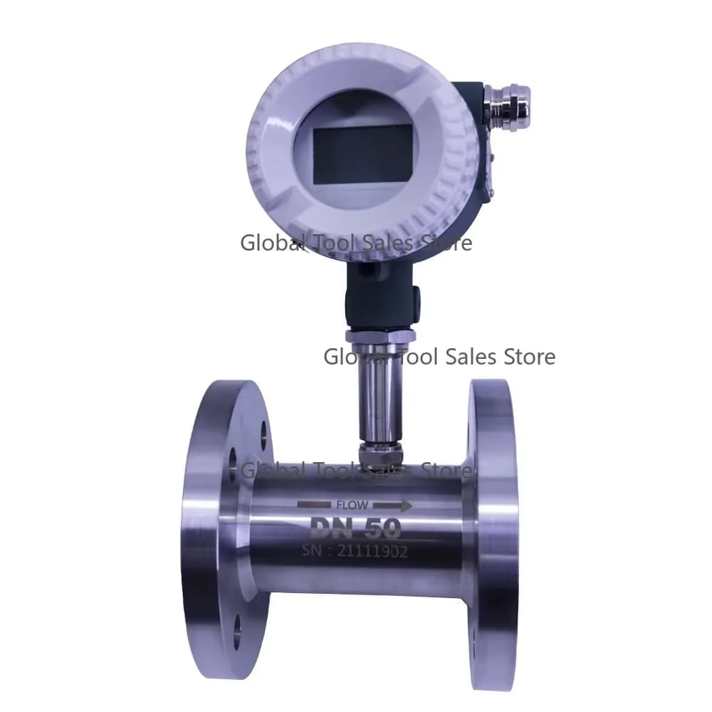 Turbine Flowmeter Stainless Steel Liquid Flow Meter 4~20mA Putput with LCD Display Flange Connection