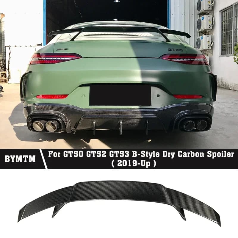 B Style Dry Carbon fiber Spoiler Bumper Car accessories For BENZ AMG GT50 GT52