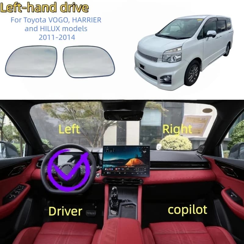 For Toyota VOGO, HARRIER and HILUX models 2011-2014 rearview mirror lenses, sideview mirror lenses and reflective mirror glass
