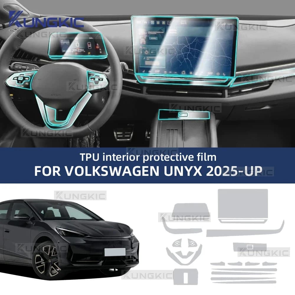Interior Film TPU Protective Anti-scratch Sticker For Volkswagen Unyx 2025-UP Car Center Dashboard Screen GPS Navigation