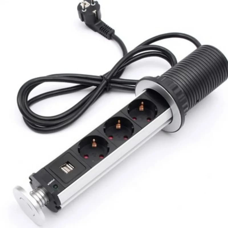 USB socket, European standard, office hidden desktop socket, vertical socket, European standard desktop socket