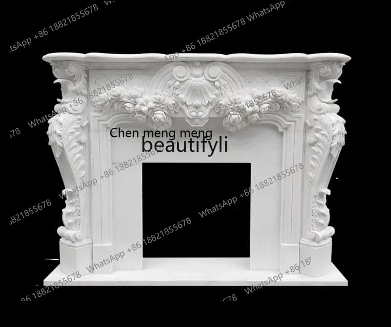Q178 CCStone fireplace French marble fireplace European modern light luxury carved fireplace rack