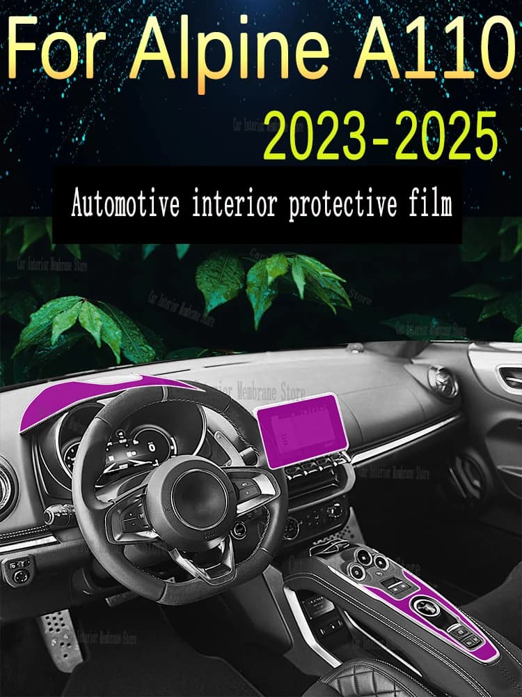 For Alpine A110 (2023-2025) Navigation Center Console Gear Panel Screen TPU Car Interior Protective Film Anti-Scratch Sticker