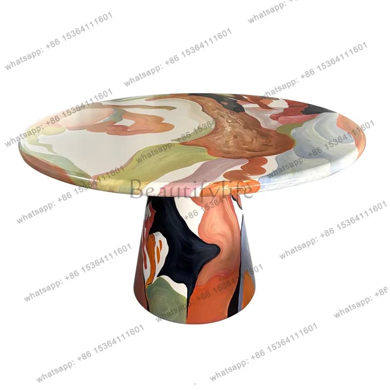 Round Kitchen Dining Tables Party Restaurant Modern Negotiation Dining Tables Creativity Wooden Furniture Tavola