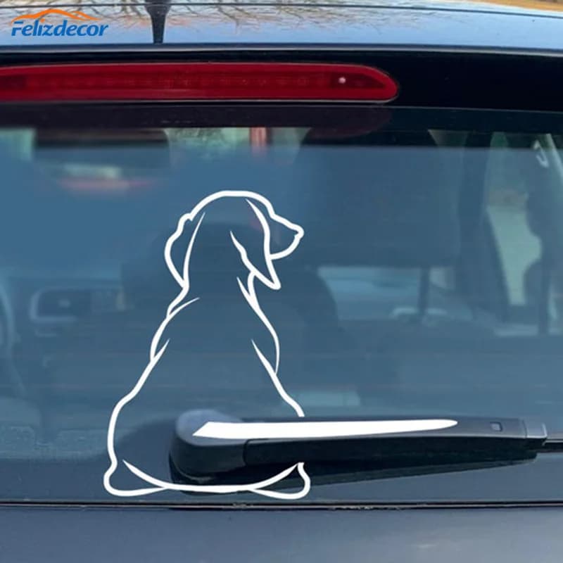 Windshield Dogs Wagging Its Tail Car Sticker Carving Hollow Window Glass Sticker