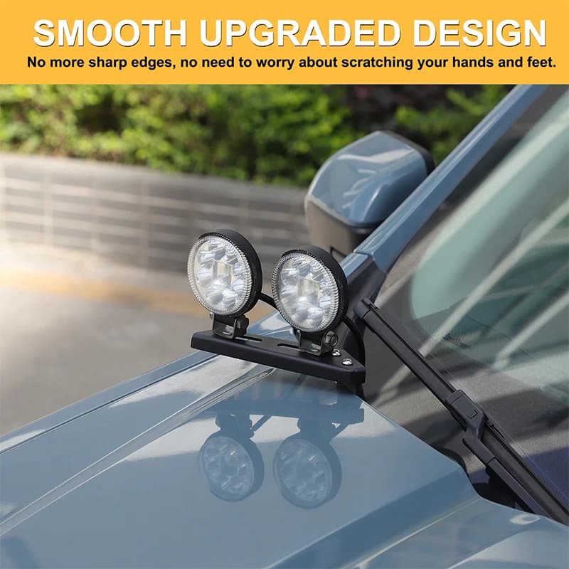 2Pcs Hood Ditch Light Bar Mount Brackets Kit Led Pod Light Work Light Bracket For Ford Maverick 2022-2026 Carbon steel