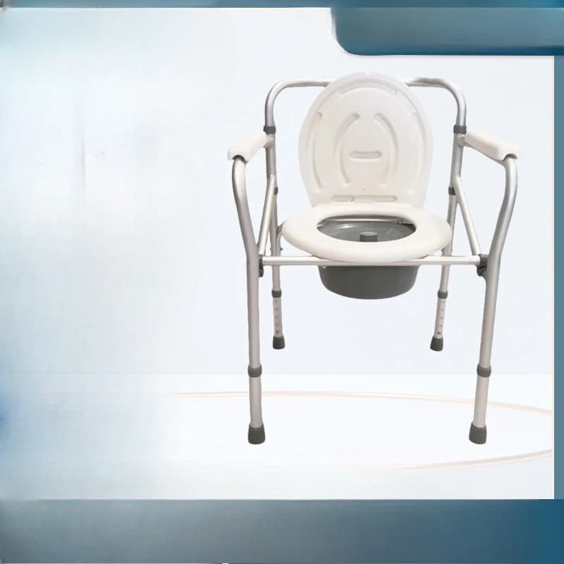 Aluminum alloy toilet chair for the elderly pregnant women folding toilet seat height retractable folding