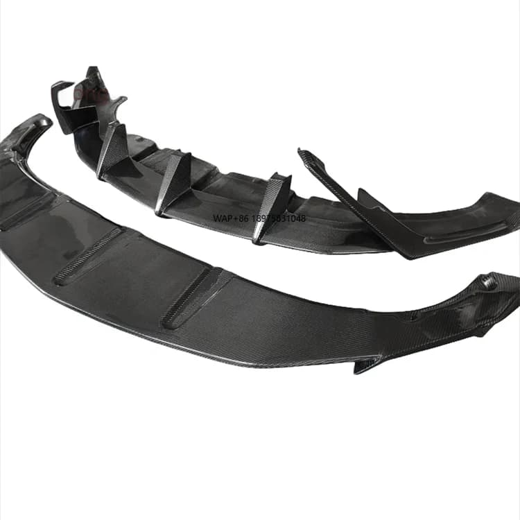 High Quality T Style Carbon Fiber Lower Front Lip Update Front Bumper Skirt for