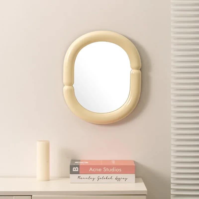 Acrylic Makeup Mirror Dressing Wall Mirrors Bedroom Aesthetic Mini Oval Mirroring Modern Household Luxury Beauty Decoration