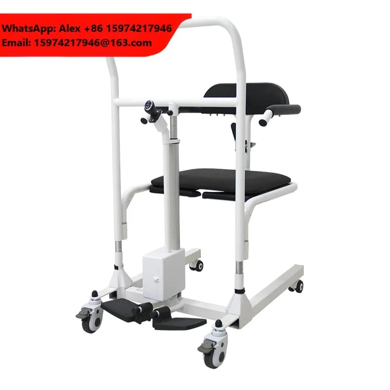 Height Adjustable Electric Lift Patient Transfer Chair ZW382D 120kg Capacity Bath Toilet Commode Shower Bathroom Safety