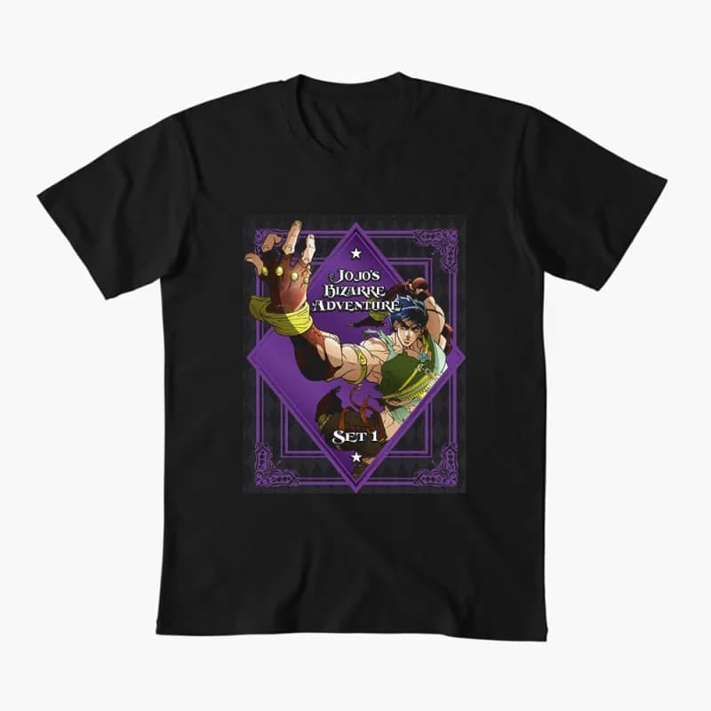 0413 JoJo's Bizarre Adventure Anime Gift t shirt 100% cotton printed Graphic Clothes Y2K clothing Cartoon Tee All size Tops
