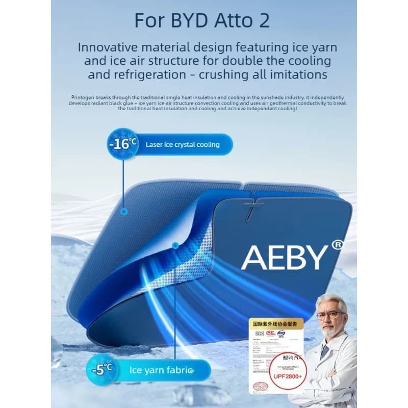For BYD Atto 2 Smart Driving Editio 2025 Laser Sunshade,Car Windshield Sunshade,Easy Fold,High heat resistance,Accessories