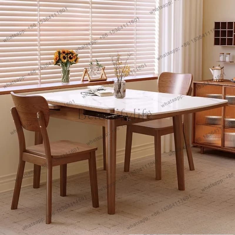 LJY Wood Salon Dining Table Kitchen Creative Terrace Modern Dining Table Mid Century Conference Mesas De Jantar Kitchen Furnitur