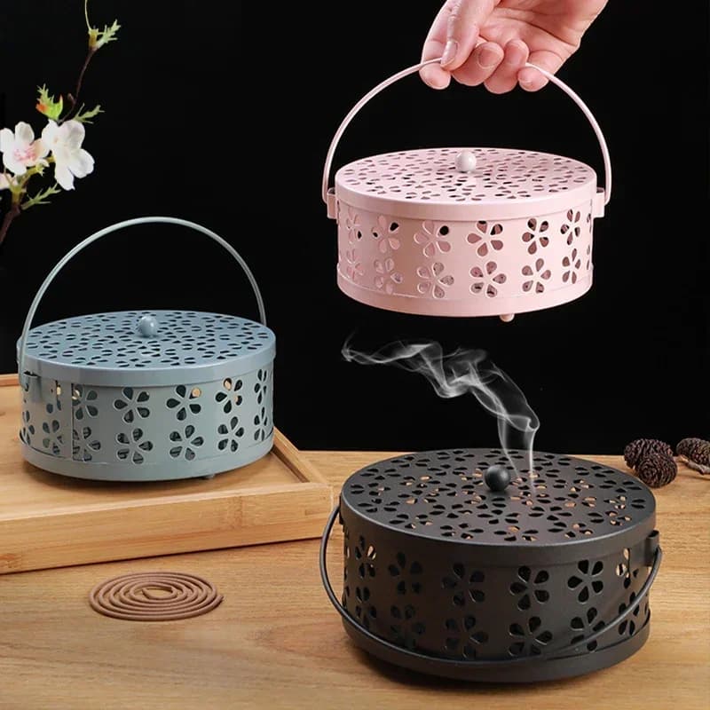 Portable Mosquito Coil Tray Holder Home Insect Repellent Anti-fire Sandalwood Incense Burner Box Anti-Mosquito Supplies