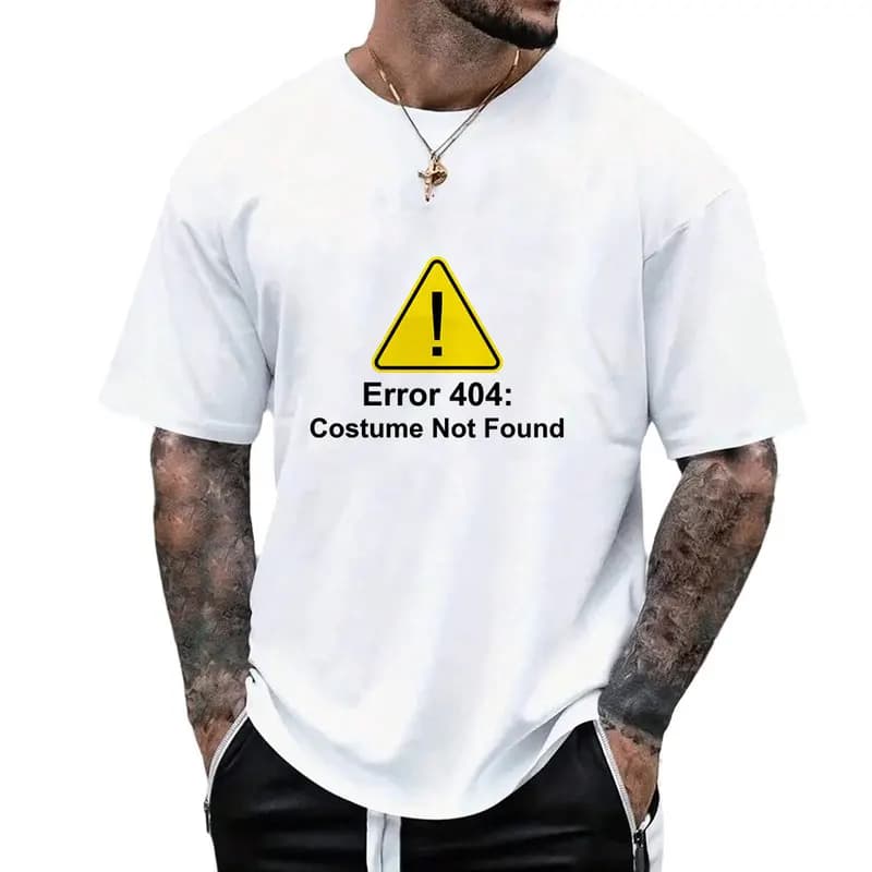 Error 404 Halloween Costume Not Found Short Sleeve Graphic T‑Shirt for Programmer Software Engineers Geek IT Developer Tees