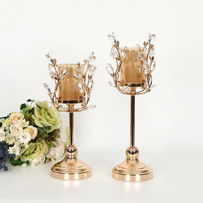European Style Gold Candlestick, Creative Home Candlelight Dinner Table Decoration Candlestick, Candle Crafts
