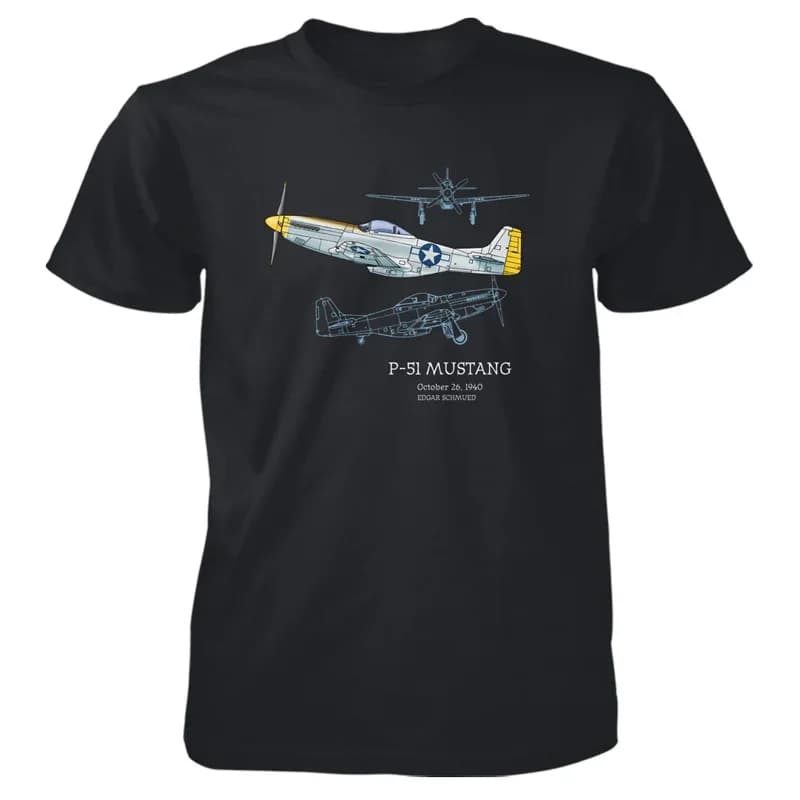 US Air Force P-51 Mustang Fighter T-Shirt. Summer Cotton Short Sleeve O-Neck Mens T Shirt New S-3XL