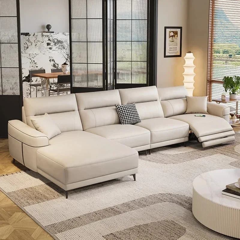 Beige Living Room Electric Sofa Waterproof Design Loveseat Lazy Recliner Sofa Sleeper Luxury Relax Banken Woonkamer Furniture