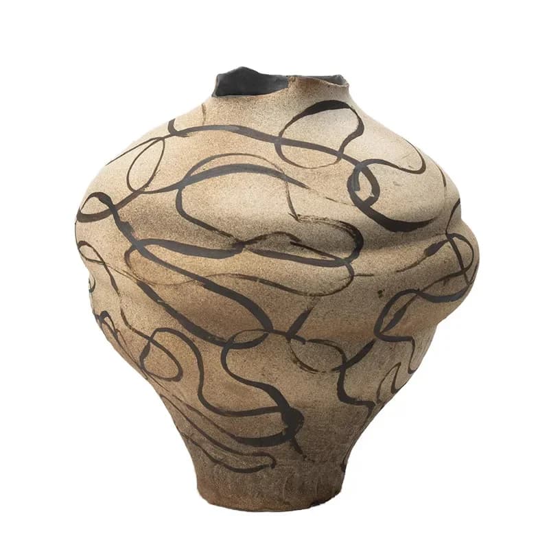 Flower ware ceramic ornament soft decoration living room villa homestay desktop model room vase premium