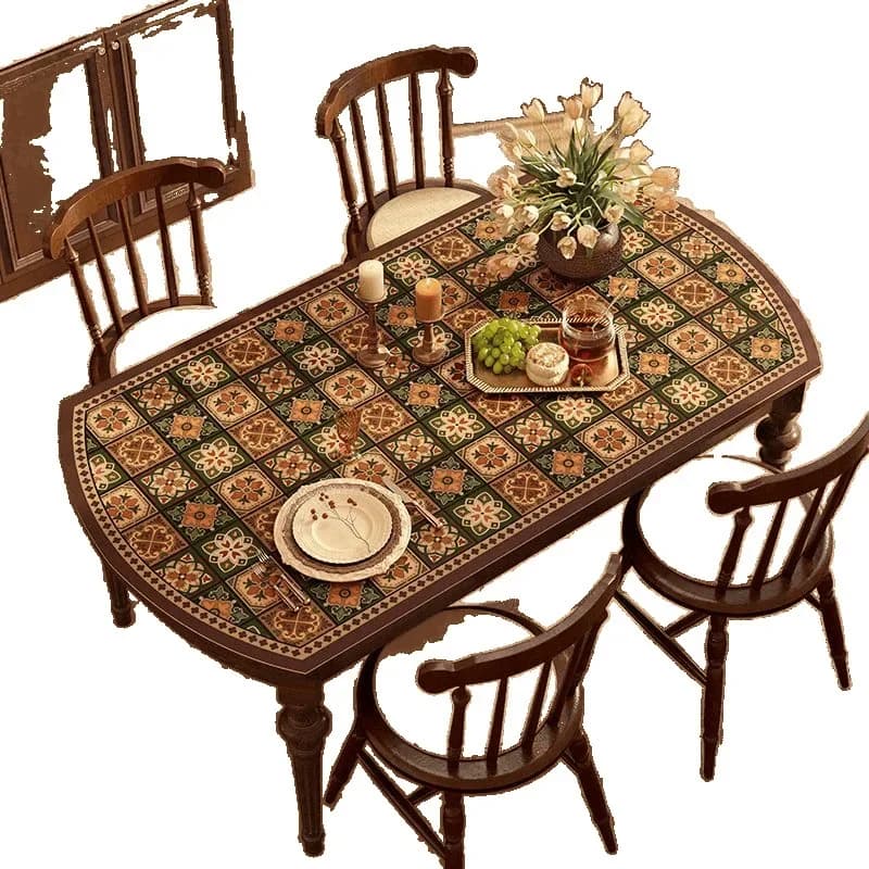 Leather table mat waterproof and oil-proof leave-in washable table mat