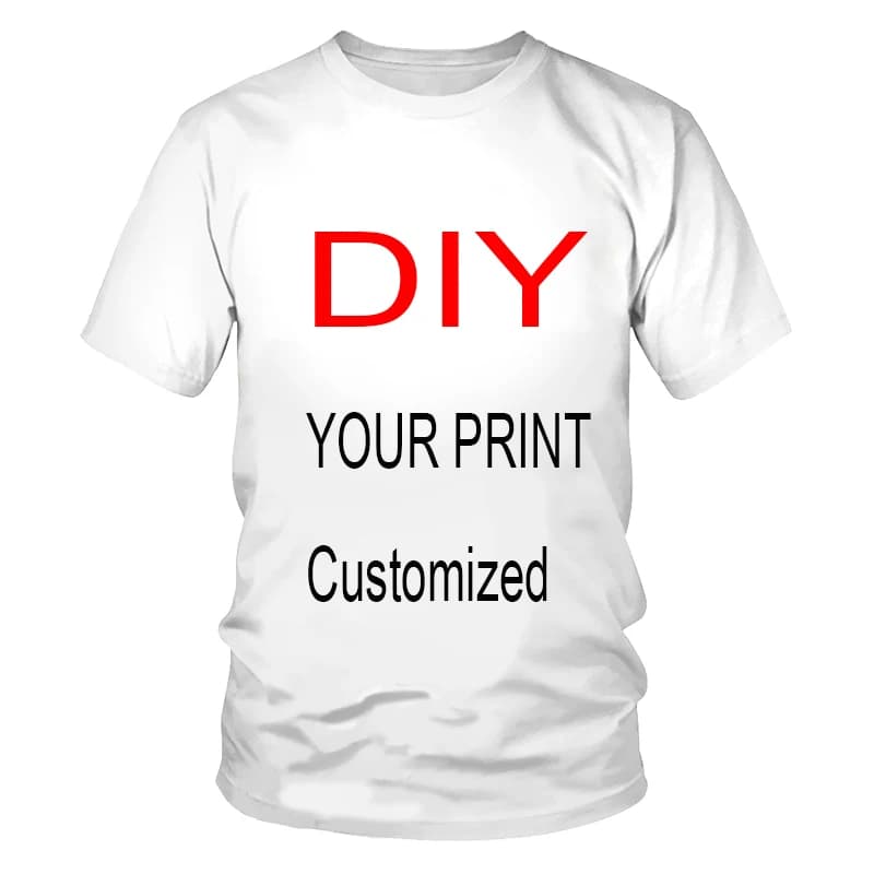 New Fitness Fabric Printed T-Shirt Custom Pattern No Logo Design Short-Sleeved Sports Breathable Lightweight Men's Top
