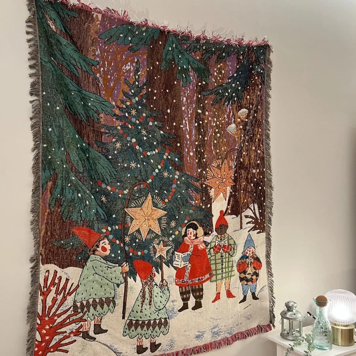 Multifunctional Tapestry Christmas Tree Room Wall Art Home House Bedroom Aesthetic Decor For Home Hanging Sofa Cover Bed Blanket