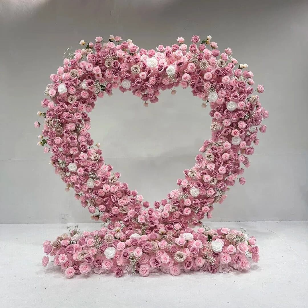 Giant pink love rose art beauty Chen Internet celebrity clock in background wall shop wedding event window decoration