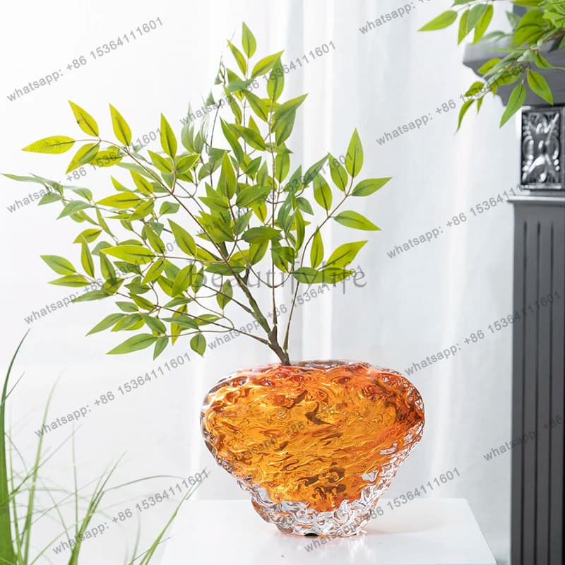 glazed vase creative entrance dining table vase ornament living room flower arrangement light luxury high-end decoration