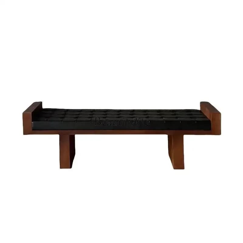 D38Solid wood retro bench entrance entrance shoe changing cloakroom bedroom bedside stool