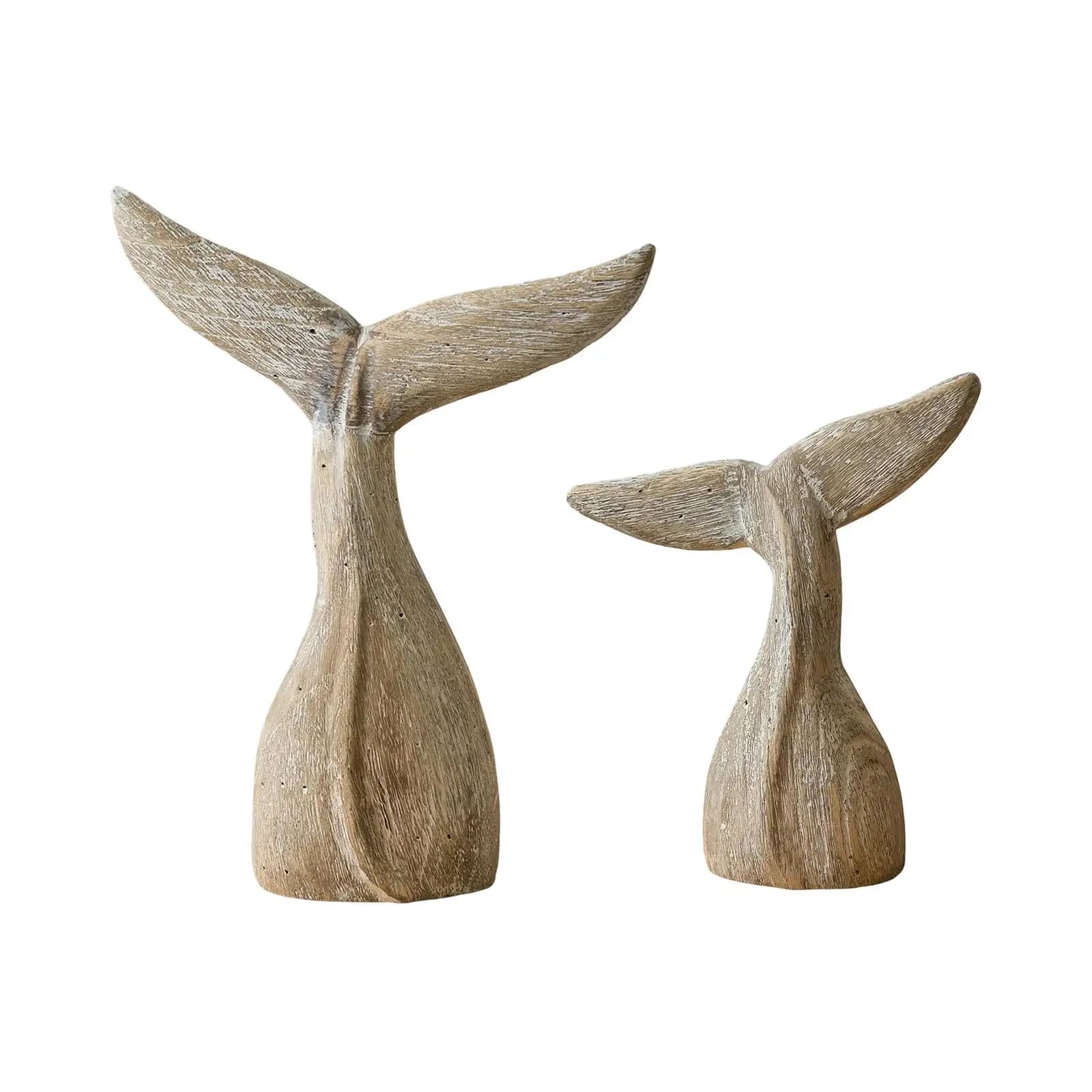 Home Decor Statue Nautical Decor Wood Sculpture Carved Figurine for Nursery Shelf Living Room