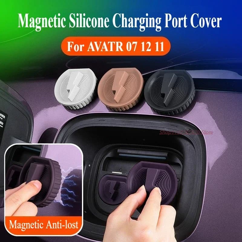 For AVATR 07 12 11 Magnetic Silicone Version Charging Port Protective Cover Dust Original Car Color Modification Accessories