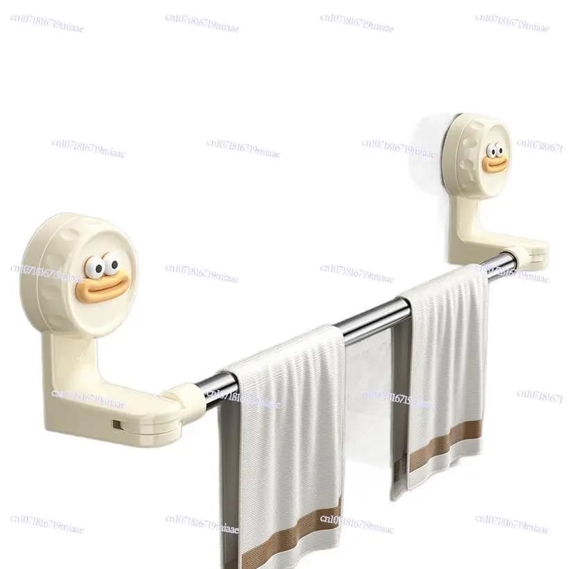 Suction Cup Towel Rack, Toilet Free Punching Room, Telescopic Towel Bar Storage Rack, Toilet Towel Storage Hanging Rod