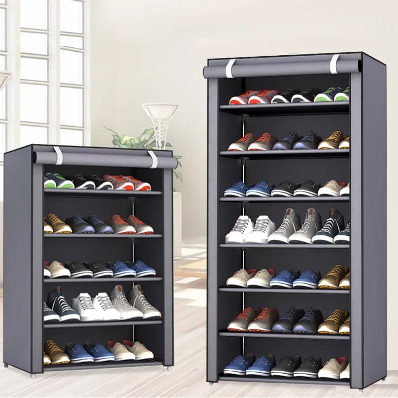 Household Multi-Layer Shoe Cabinet - Dustproof Cloth Shoe Rack Simple Design Shoe Storage Artifact