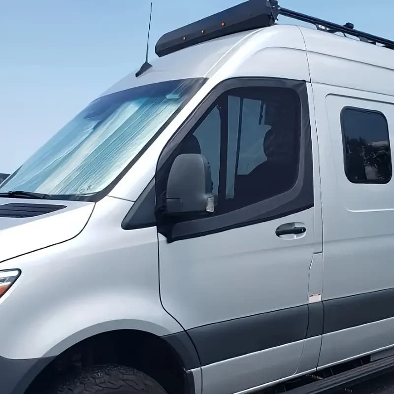 Magnetic Bug Screen Window Curtain 106x74cm UV Sunshade Cover Fit Mercedes Sprinter Ram Van 2Pcs