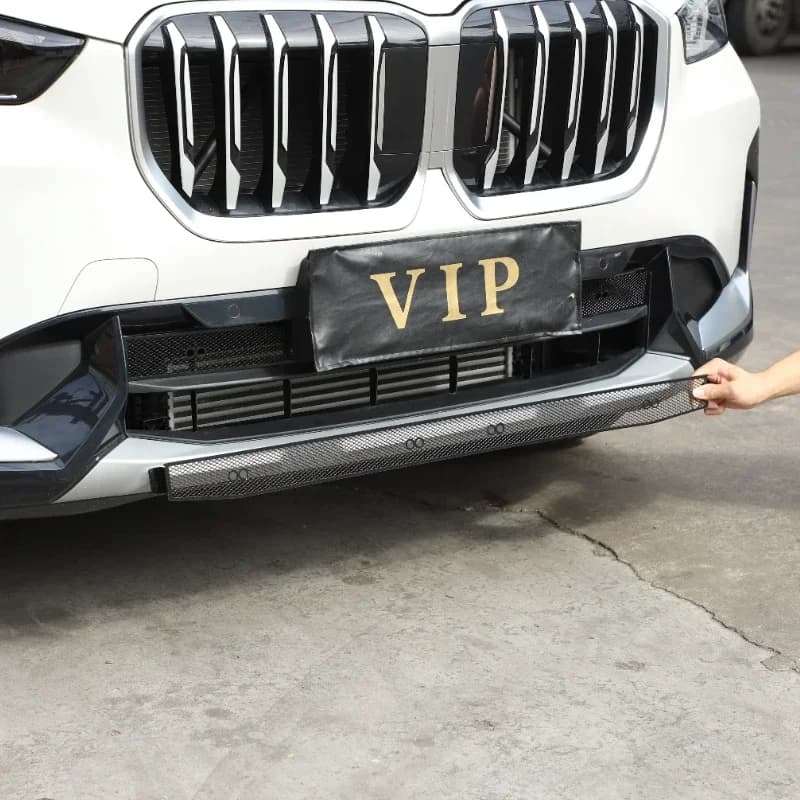 For BMW X1 U11 2023-2025 Stainless Steel Black Car Front Lower Bar Air Intake Grille Insect Net Decoration Car Accessories